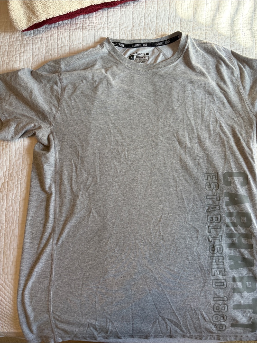 Carhartt Light Gray Short-Sleeve Logo Tee men's med